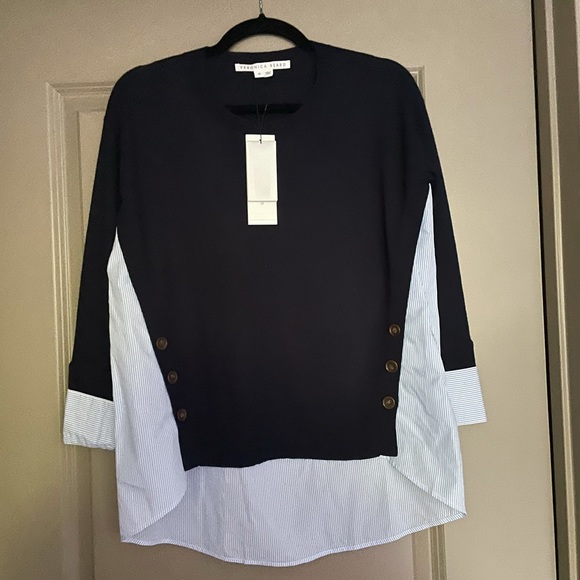 Veronica Beard Sionne Mixed-Media Pullover Sweater - Picture 2 of 6